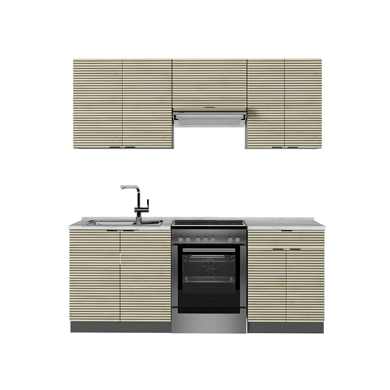 Must-Have Kuchyňský kout Fame-Line Dubový panel/antracit 200 cm , PD Mramor Vicco