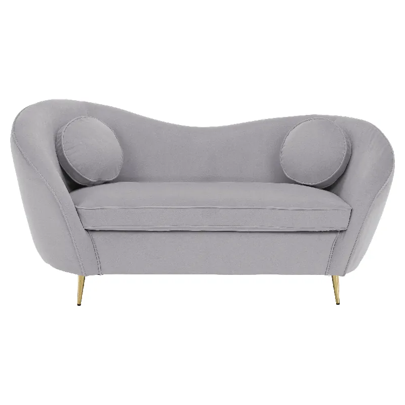 Designový 2-sed, šedá Velvet látka/gold chrom zlatá, EZIO TYP 2 Tovární Cena
