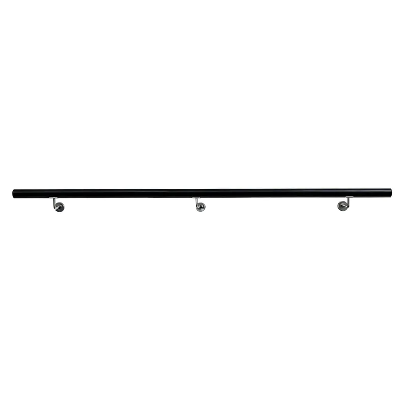Sezónní Sleva Madlo/zábradlí, masivní dřevo, černá, 250 cm, MANEL TYP 4