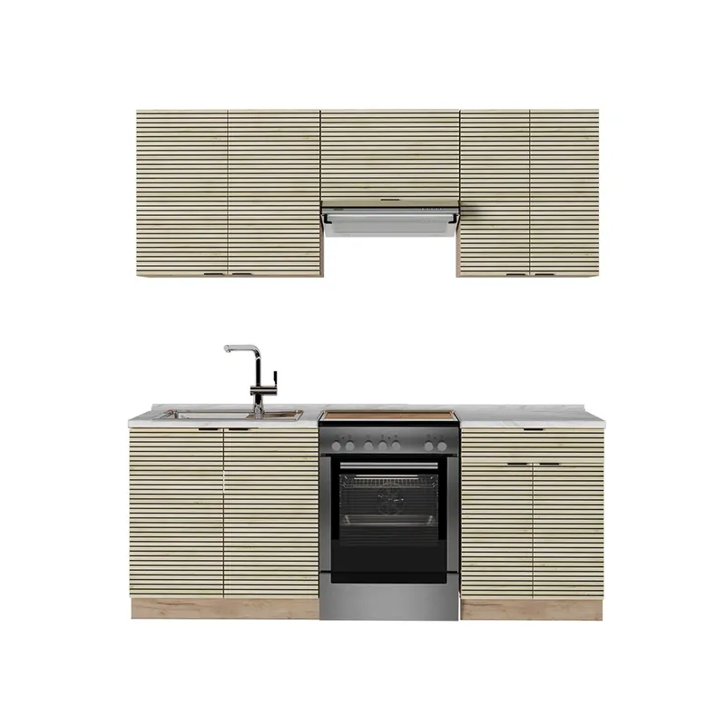 Tovární Cena Kuchyňský kout Fame-Line Dubový panel / dub Goldkraft 200 cm , PD Mramor Vicco