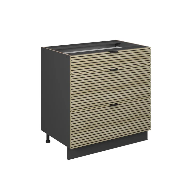 Nejlepší Volba Spodní skříňka kuchyňské linky Fame-Line Dubový panel 80 cm se 3 zásuvkami, bez pracovní desky Vicco