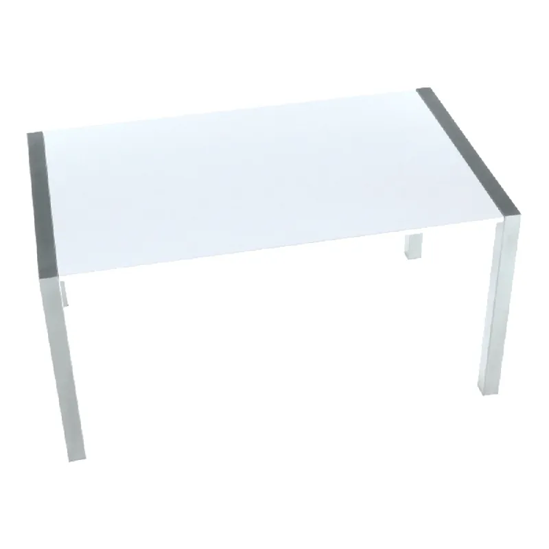 Jídelní stůl, rozkládací, MDF/kov, bílá extra vysoký lesk HG, 150-190-230x90 cm, DARO P7, poškozené zboží Dokud Zásoby Vydrží