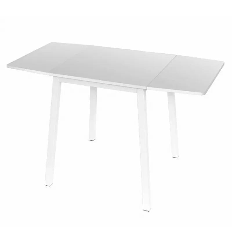 Jídelní stůl, MDF fóliovaná/kov, bílá, 60-120x60 cm, MAURO P6, poškozené zboží Přímo Od Výrobce
