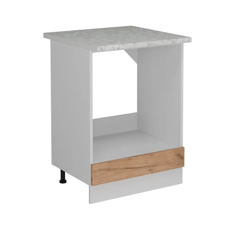 Skříňka na vestavěnou troubu R-Line Zlatý mocný dub 60 cm PD Mramor Vicco Víkendová Akce