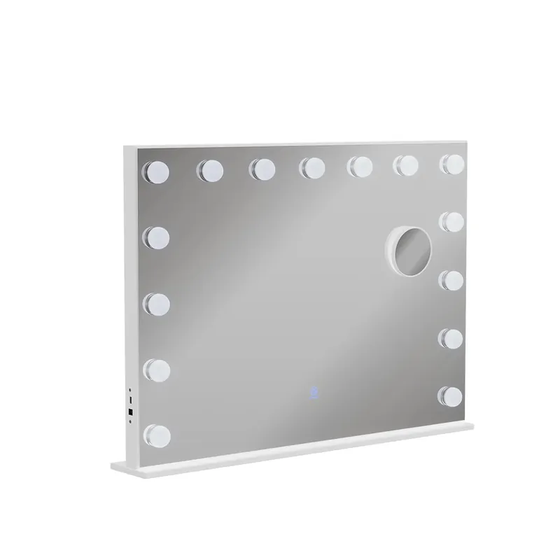 Zrcadlo toaletního stolku Greta Bílá 58 x 47 cm s osvětlením LED Vicco Oblíbený