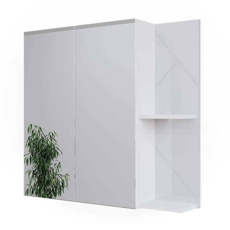 Koupelnová skříňka se zrcadlem Irma Bílá/bílý vysoký lesk 80 x 75 cm Vicco Finální Výprodej