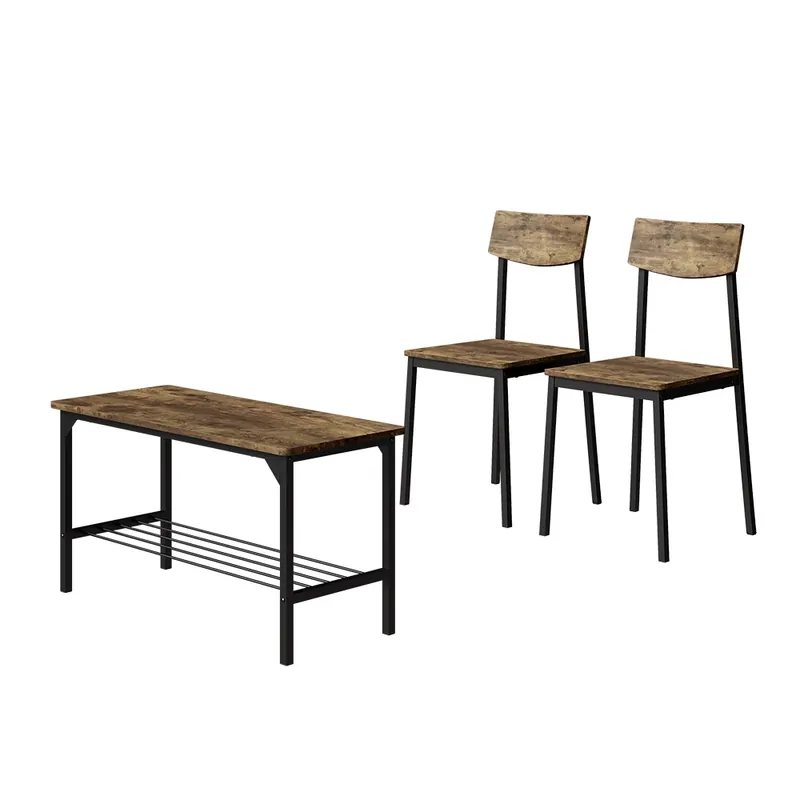 Nejprodávanější Lavice a židle Fyrk Černá/dubová rustikální 85 x 46 cm 3 díly Vicco