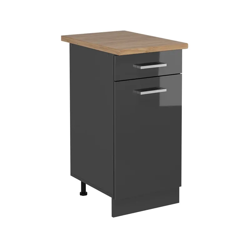 Spodní skříňka kuchyňské linky R-Line Antracitový vysoký lesk 40 cm , PD Dub Vicco Vysoce Kvalitní