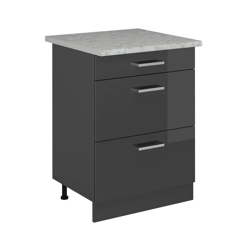 Oblíbený Spodní skříňka kuchyňské linky R-Line Antracitový vysoký lesk 60 cm PD Mramor Vicco