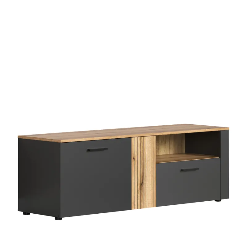 Sezónní Sleva TV stolek, grafit/dub evoke, ESENA 2D1S