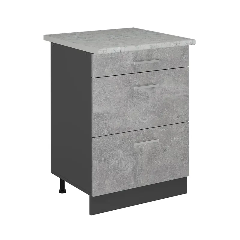 Výhodná Nabídka Spodní skříňka kuchyňské linky R-Line Beton 60 cm se zásuvkami, AP mramor Vicco