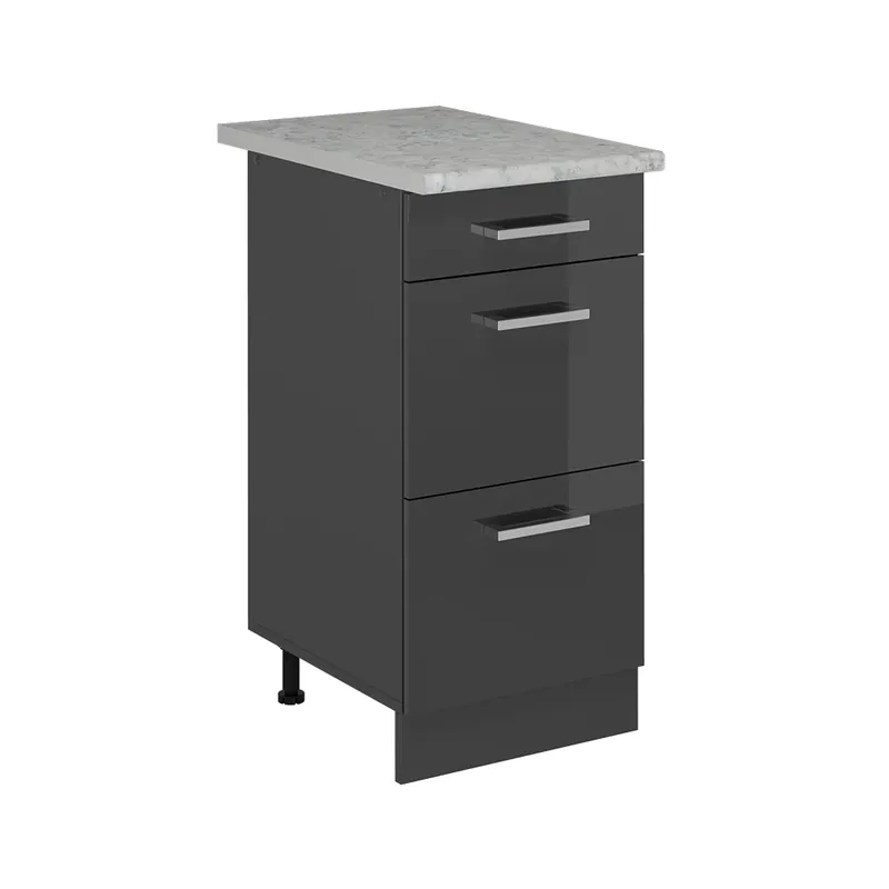 Oblíbený Spodní skříňka kuchyňské linky R-Line Antracitový vysoký lesk 40 cm PD Mramor Vicco