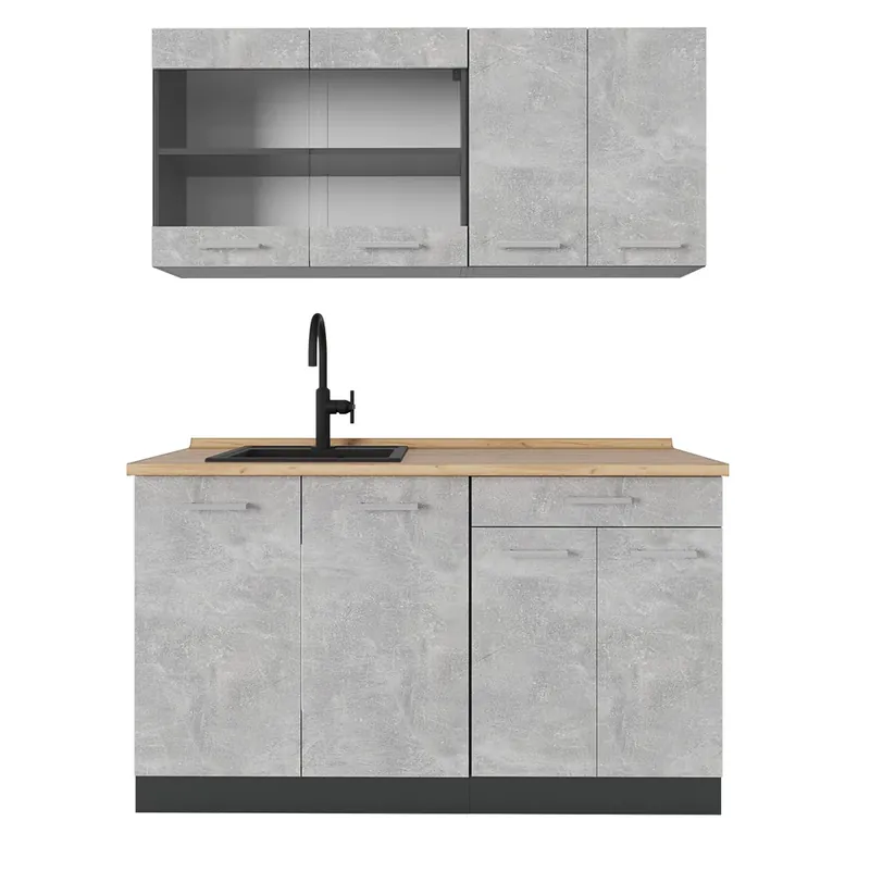 Jednotková kuchyně R-Line Beton/antracit 140 cm , PD Dub Vicco Ihned K Objednání
