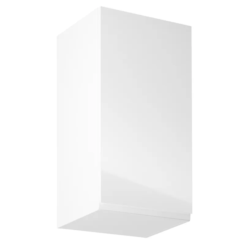 Autentický Horní skříňka, bílá / bílý extra vysoký lesk, pravá, AURORA G40
