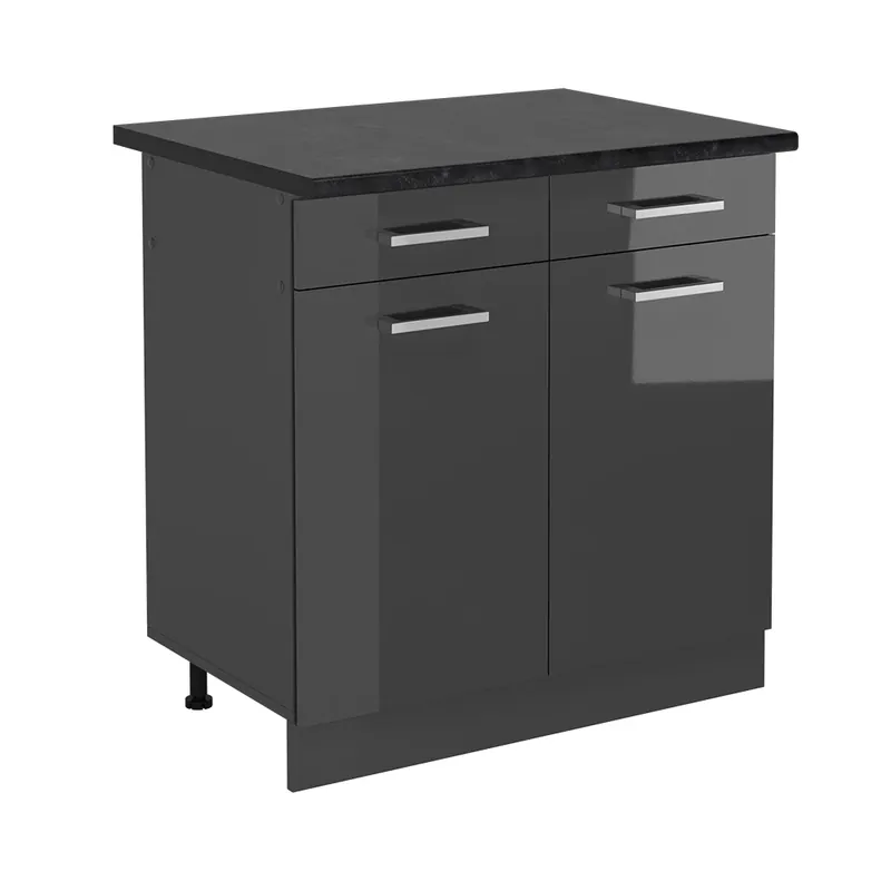 Spodní skříňka kuchyňské linky R-Line Antracitový vysoký lesk 80 cm , PD Antracit Vicco Originální