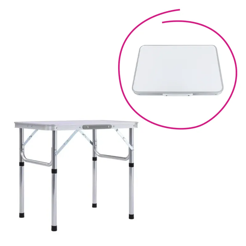 Skládací kempinkový stůl, 60 cm, hliník/MDF, KEPI TYP 2 Top Prodej