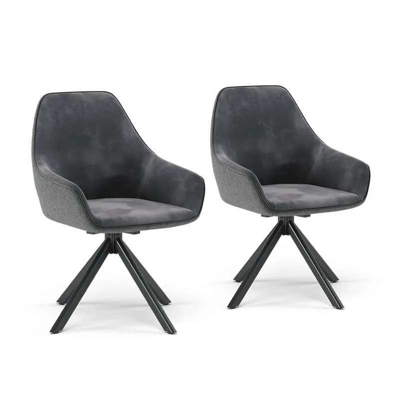 Lounge chair Eleganza Antracit Sada 2 kusů Vicco Bezpečná Platba
