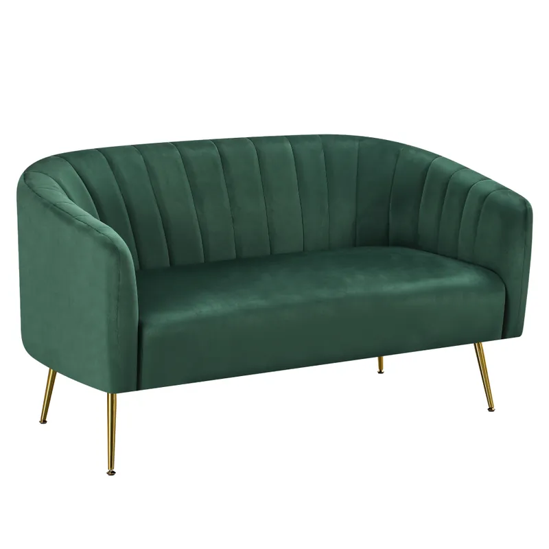 Levný Designový 2-sed, tmavě zelená Velvet látka/gold chrom-zlatý, BAGY