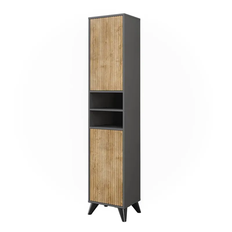 Koupelnová skříňka Leano Antracit/horský dub 38 x 180 cm se 2 dveřmi Vicco Sleva