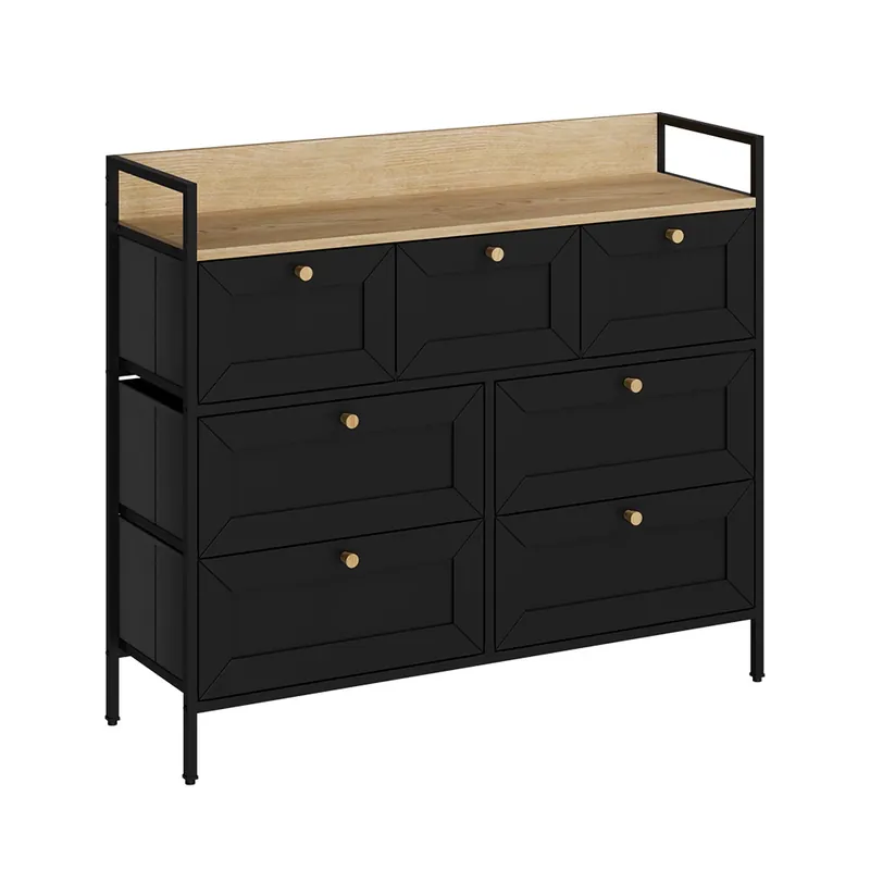 Komoda Belaro Černá 98 x 85 cm se 7 zásuvkami Vicco Sleva