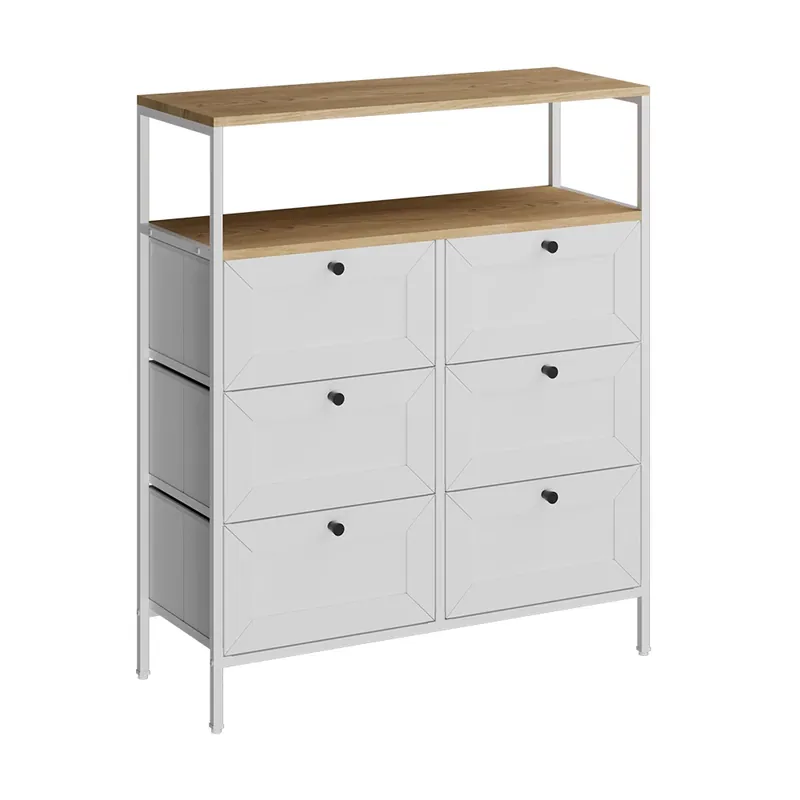 Komoda Belaro Bílá 80 x 95 cm 6 zásuvek Vicco Nízká Cena