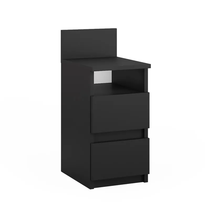 Top Prodej Noční stolek Monty Černá 25 x 59.1 cm se 2 zásuvkami Vicco