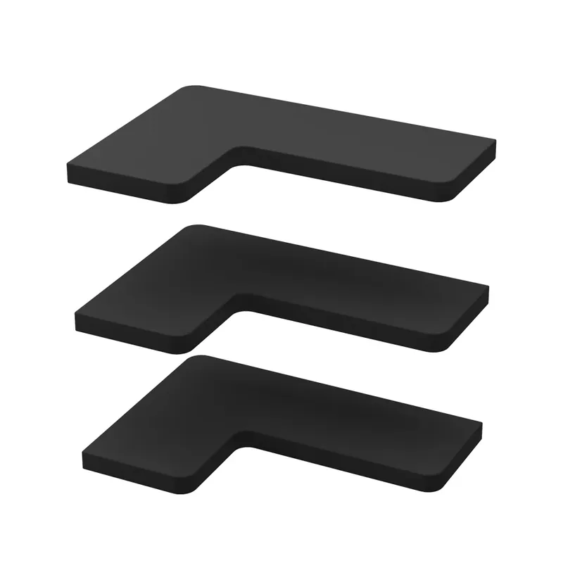 Novinka Rohová police Curva Černá 40.5 x 2.5 cm Sada 3 kusů Vicco