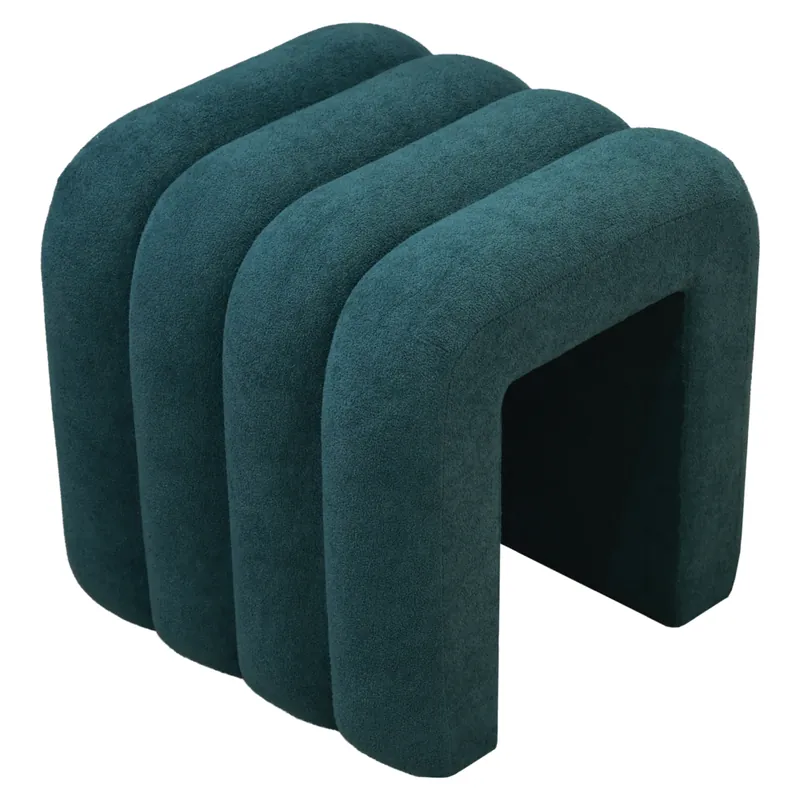 Nejlepší Volba Designový taburet, tmavě zelená látka, SUNDO