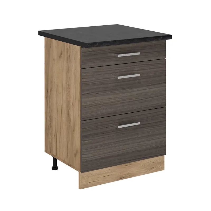 Spodní skříňka kuchyňské linky R-Line Ušlechtilá šedá 60 cm se zásuvkami, PD Antracit Vicco Víkendová Akce