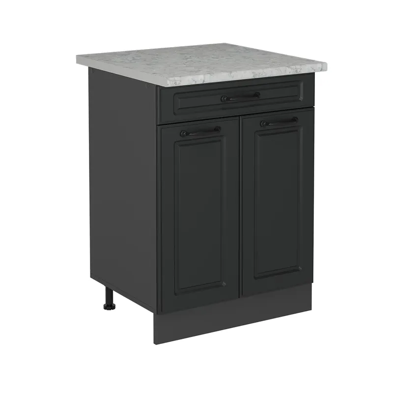 Tovární Cena Spodní skříňka kuchyňské linky R-Line Antracitový venkovský dům 60 cm PD Mramor Vicco