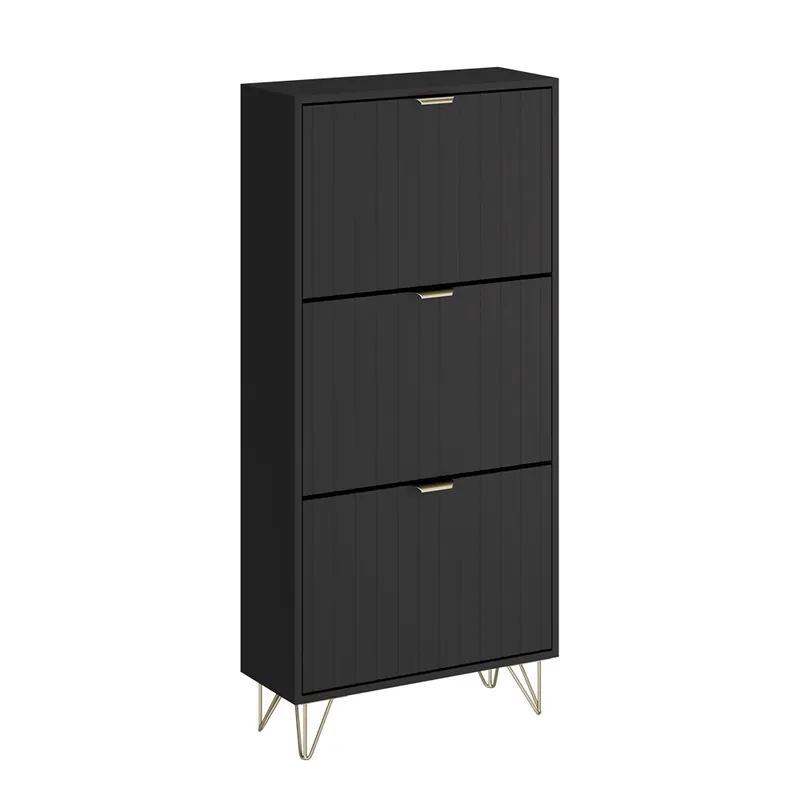 Skříň na boty Helge Černá 60 x 128.5 cm 3 přihrádky Vicco Cenová Bomba