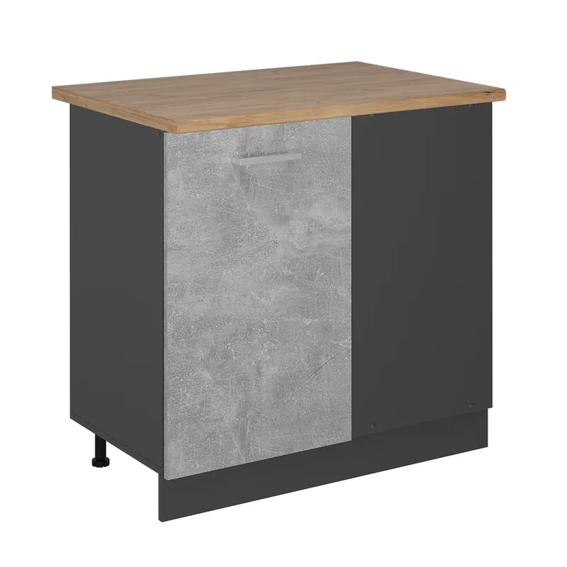 Výprodej Rohová skříňka R-Line Beton 86 cm , PD Dub Vicco