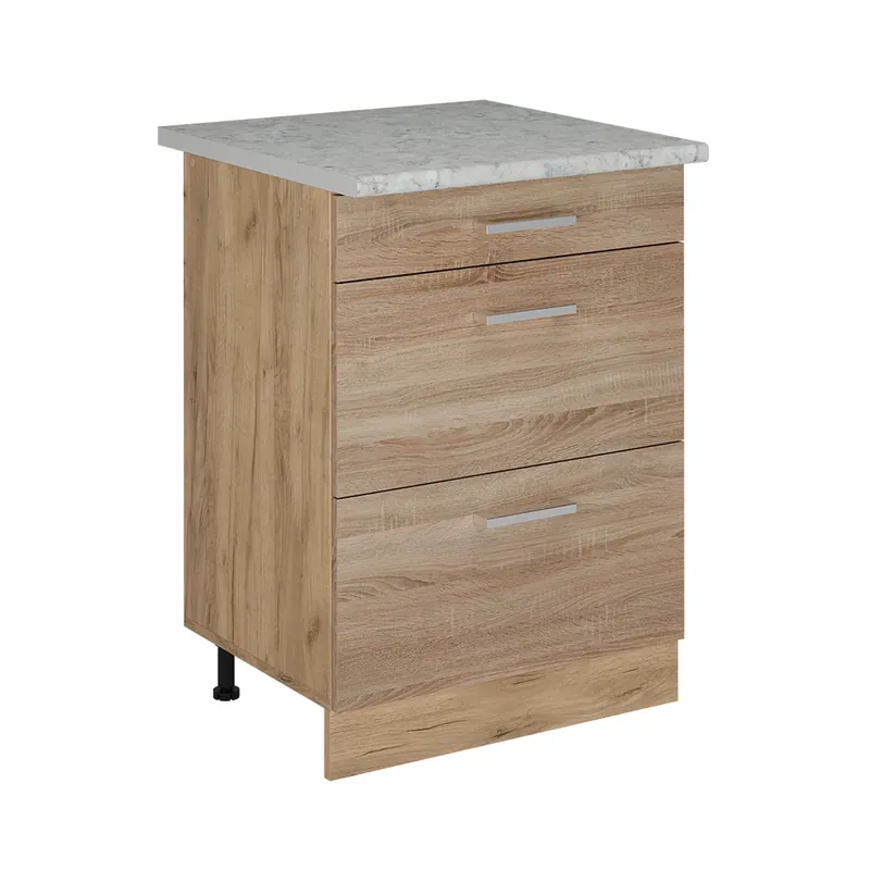 Spodní skříňka kuchyňské linky R-Line Sonoma 60 cm se zásuvkami, AP mramor Vicco Cenově Výhodný