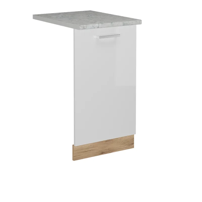 Nová Kolekce Přední panel R-Line Bílá vysoký lesk 45 cm s pracovní deskou Vicco