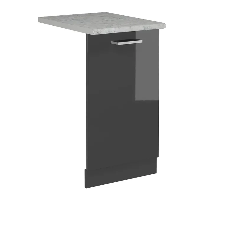 Super Cena Čelní panel myčky R-Line Antracitový vysoký lesk 45 cm s pracovní deskou Vicco