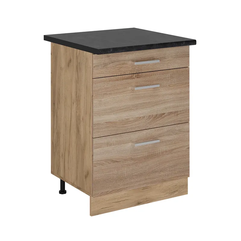 Spodní skříňka kuchyňské linky R-Line Sonoma 60 cm se zásuvkami, PD Antracit Vicco Rychlé Dodání