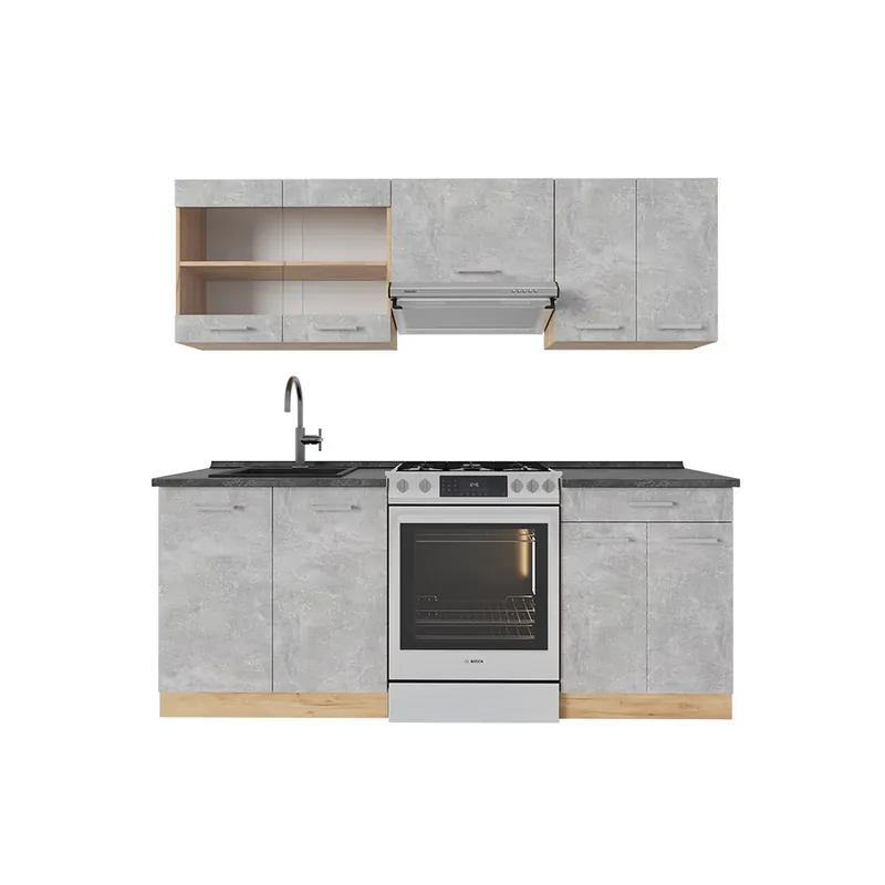 Kuchyňský kout R-Line Beton/zlatý dub 200 cm , PD Antracit Vicco Originální
