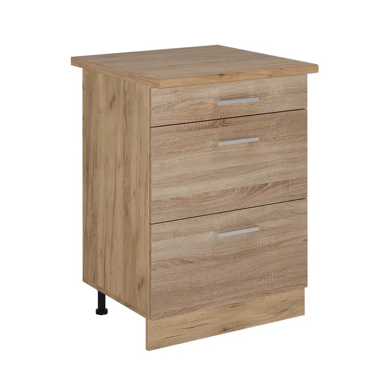 Jen Po Omezenou Doba Spodní skříňka kuchyňské linky R-Line Sonoma 60 cm se zásuvkami, PD Dub Vicco