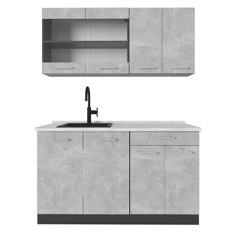 Nakupujte Hned Jednotková kuchyně R-Line Beton/antracit 140 cm , PD Mramor Vicco