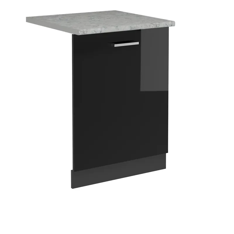 Čelní panel myčky R-Line Černý vysoký lesk 60 cm s pracovní deskou Vicco Sezónní Sleva