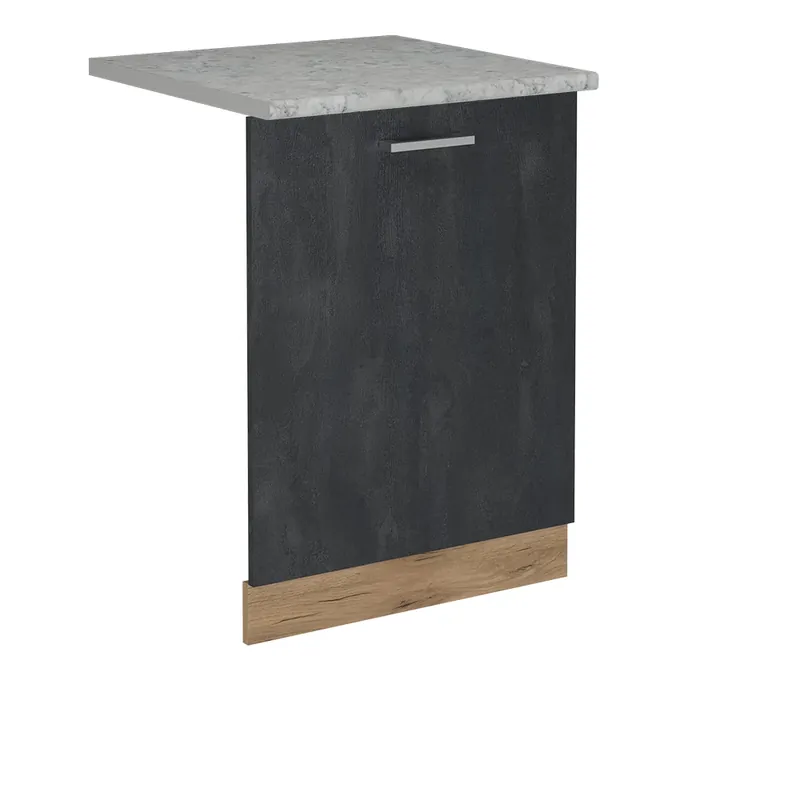 Vysoce Kvalitní Čelní panel myčky R-Line Černý beton 60 cm s pracovní deskou Vicco