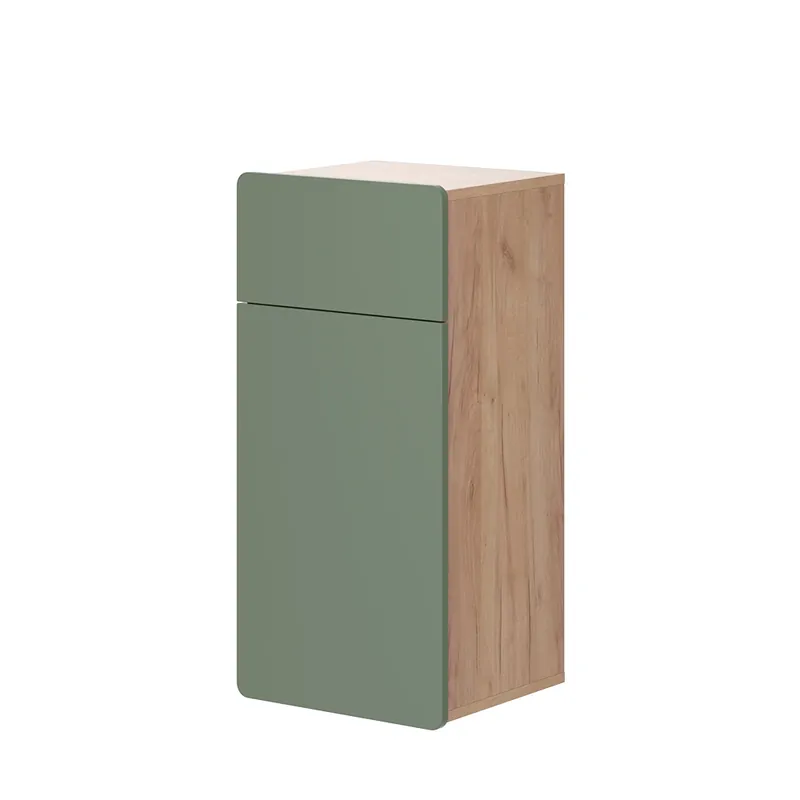 Ověřený Střední skříňka Izan Zelený/zlatý dub 36.6 x 76.6 cm se zásuvkou a dvířky Vicco