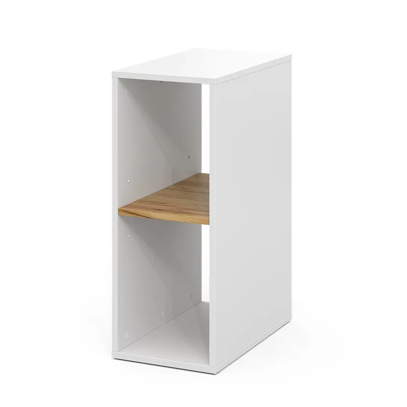 Oblíbený PC skříň Tomy Bílý/zlatý dub 28.5 x 50 cm se 2 otevřenými přihrádkami Vicco