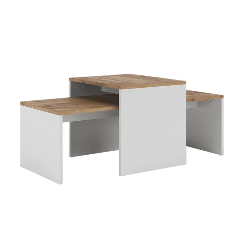 Přímo Od Výrobce Sada konferenčních stolků Donat Bílý/zlatý dub 100 x 48 cm , 2 části Vicco