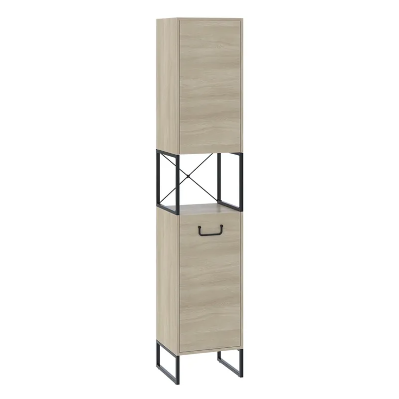 Kup Teď Koupelnová skříňka Vionna Dub/černá 36 x 185 cm se 2 dveřmi Vicco