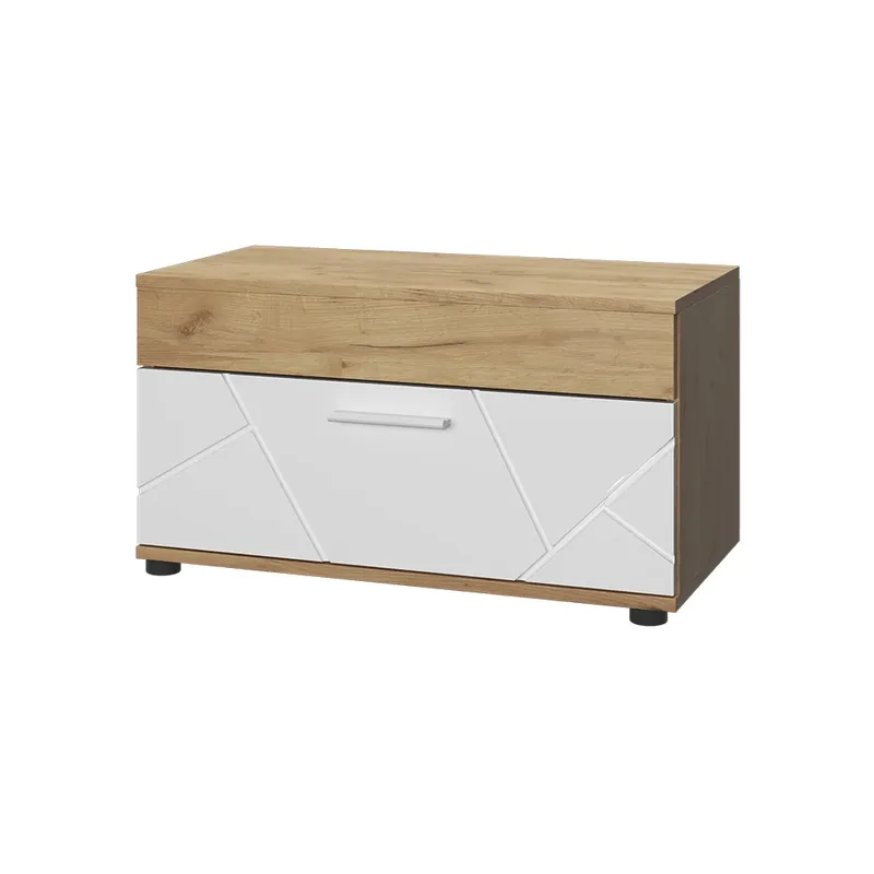 Poslední Šance Skříňka do obývacího pokoje Berno Zlatá síla dub/bílá 70.8 x 38.9 cm Kartotéka Vicco