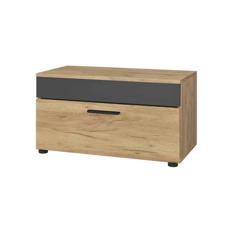Poslední Šance Skříňka do obývacího pokoje Berno Zlatý dub power/antracit 70.8 x 38.9 cm s výklopnými dveřmi Vicco
