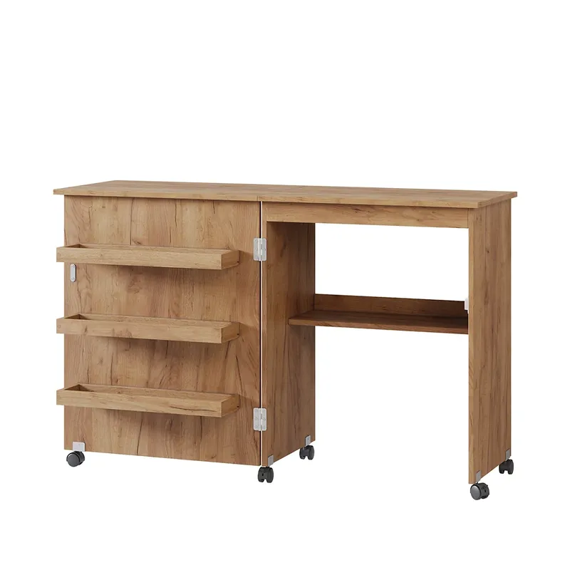 Levný Šicí stůl Carmen Dub 118 x 77.5 cm se 3 policemi Vicco