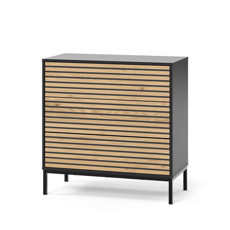 Komoda Eliza Zlatý dub power/antracit 80 x 81.2 cm 2 zásuvky Vicco Nakupujte Hned