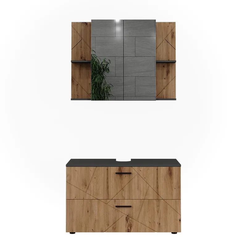 Bezpečná Platba Koupelnová sestava nábytku Irma Antracit/Artisan 2 díly Vicco